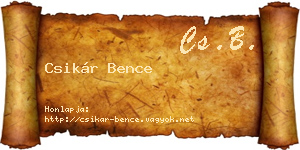 Csikár Bence névjegykártya