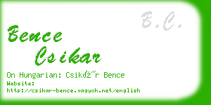 bence csikar business card